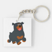 Cute Gamboling Cartoon Rottweiler AcrylSleutelhang Sleutelhanger (Achterkant)