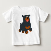 Cute Gamboling Cartoon Rottweiler Baby T-Shirt (Voorkant)