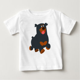 Cute Gamboling Cartoon Rottweiler Baby T-Shirt