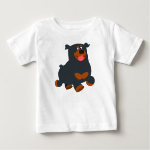 Cute Gamboling Cartoon Rottweiler Baby T-Shirt
