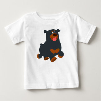 Cute Gamboling Cartoon Rottweiler Baby T-Shirt