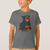 Cute Gamboling Cartoon Rottweiler Children T-Shirt (Voorkant)