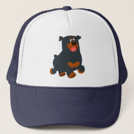 Cute Gamboling Cartoon Rottweiler Pet
