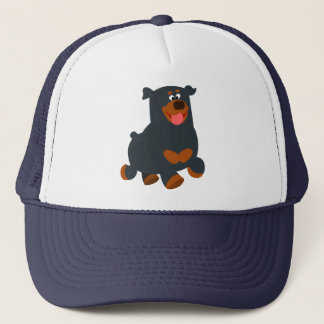 Cute Gamboling Cartoon Rottweiler Pet