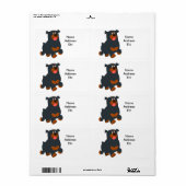 Cute Gamboling Cartoon Rottweiler Shipping Label (Full Sheet)