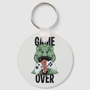Cute Game Over T-Rex Dinosaur Video Gamers' Sleutelhanger