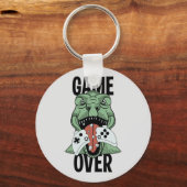 Cute Game Over T-Rex Dinosaur Video Gamers' Sleutelhanger (Voorkant)