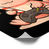 Cute Gamer Axolotl Christmas Design  Poster (Hoek)