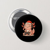 Cute Gamer Axolotl Christmas Design  Ronde Button 5,7 Cm (Voorkant /achterkant)