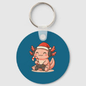 Cute Gamer Axolotl Christmas Design  Sleutelhanger (Voorkant)