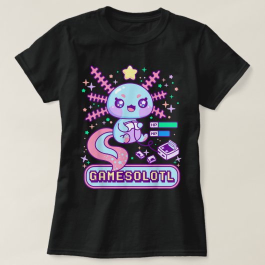 Cute Gamer Axolotl Kawaii Design T-shirt (Design voorkant)