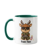 Cute Gamer Deer “Game Time” Accent Mok