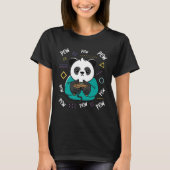 Cute Gamer Panda Bear With Gaming Controller T-shirt (Voorkant)