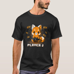 Cute Gaming Red Panda Pew Video Game T-shirt