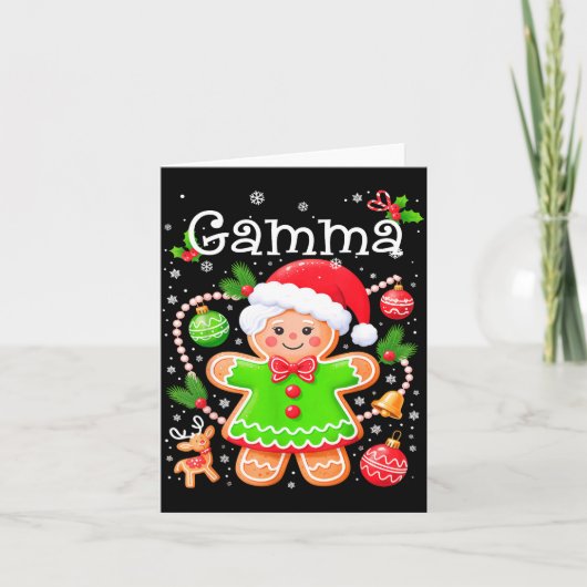 Cute Gamma Gingerbread Family Matching Christmas C Kaart (Voorkant)