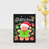 Cute Gamma Gingerbread Family Matching Christmas C Kaart (Gele Bloem)