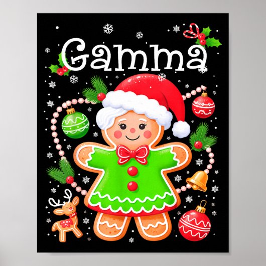 Cute Gamma Gingerbread Family Matching Christmas C Poster (Voorkant)