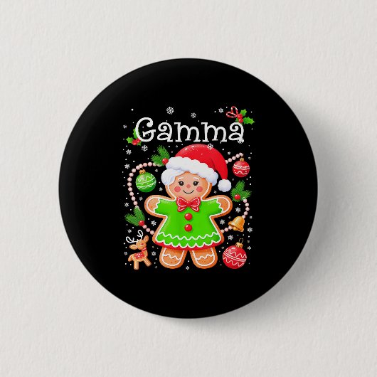 Cute Gamma Gingerbread Family Matching Christmas C Ronde Button 5,7 Cm (Voorkant)