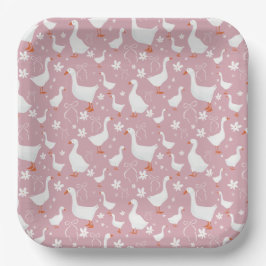 Cute gans en boog papieren bord