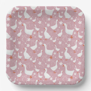Cute gans en boog papieren bord