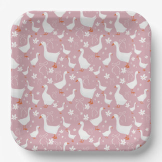 Cute gans en boog papieren bord