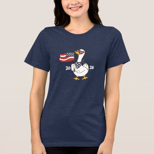 Cute Gans Vierde Juli T-Shirt 2026 (Voorkant)