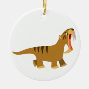Cute Gaping Cartoon Thylacosmilus Ornament