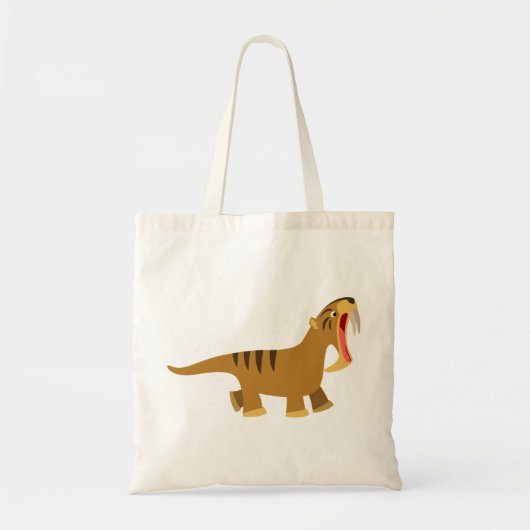 Cute Gaping Mouth Cartoon Thylacosmilus Bag Tote Bag (Voorkant)