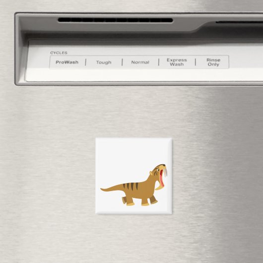 Cute Gaping Mouth Cartoon Thylacosmilus Magnet (Insitu (Vaatwasser))