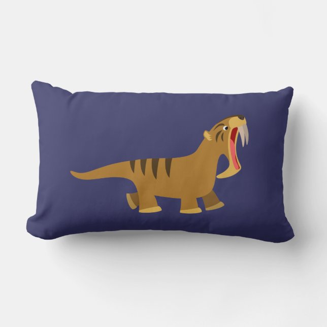 Cute Gaping Mouth Cartoon Thylacosmilus Pillow Kussen (Voorkant)