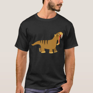 Cute Gaping Mouth Cartoon Thylacosmilus T-Shirt