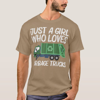 Cute Garbage Truck Design For Girls Kids Trash Tru T-shirt