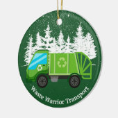 Cute Garbage Truck Green Kerstmis Keramisch Ornament (Links)