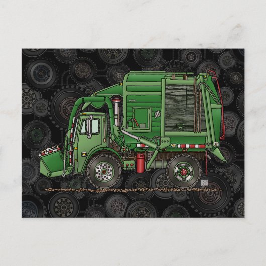 Cute Garbage Truck Trash Truck Briefkaart (Voorkant)
