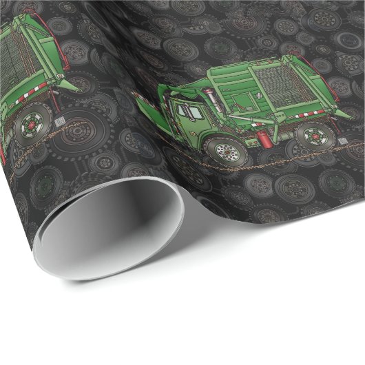 Cute Garbage Truck Trash Truck Cadeaupapier (Rol Hoek)