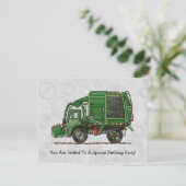 Cute Garbage Truck Trash Truck Kaart (Staand voorkant)