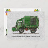 Cute Garbage Truck Trash Truck Kaart (Voorkant / Achterkant)