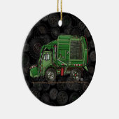 Cute Garbage Truck Trash Truck Keramisch Ornament (Rechts)