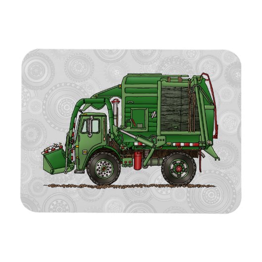 Cute Garbage Truck Trash Truck Magneet (Horizontaal)