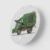 Cute Garbage Truck Trash Truck Ronde Klok (Hoek)