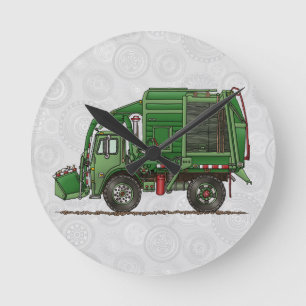 Cute Garbage Truck Trash Truck Ronde Klok