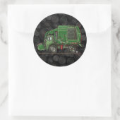 Cute Garbage Truck Trash Truck Ronde Sticker (Tas)