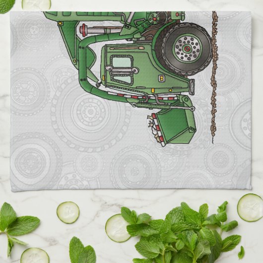 Cute Garbage Truck Trash Truck Theedoek (Gevouwen)