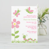 Cute Garden Bugs-uitnodigingen Kaart (Staand voorkant)