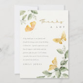 Cute Garden Foliage Butterflies Baby shower Bedankkaart (Voorkant)