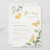 Cute Garden Foliage Butterflies Baby shower Kaart (Voorkant)