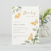 Cute Garden Foliage Butterflies Baby shower Kaart (Staand voorkant)