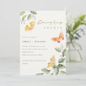 Cute Garden Foliage Butterflies Couples Shoes Kaart (Staand voorkant)