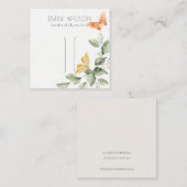 Cute Garden Foliage Butterflies Hair Clip Display Vierkante Visitekaartje (Voorkant / Achterkant)