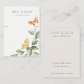 Cute Garden Foliage Butterflies Ketting Display Visitekaartje (Voorkant / Achterkant)
